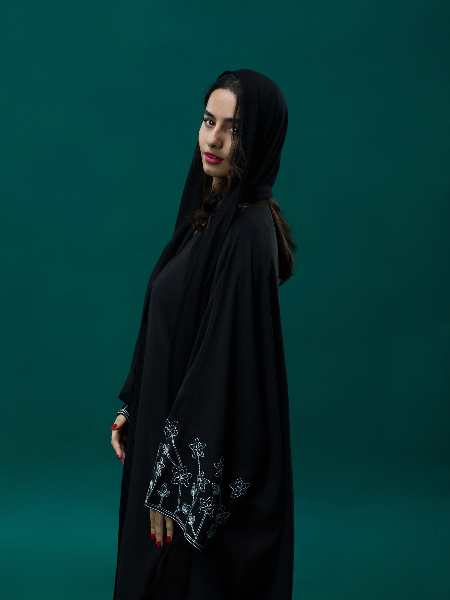 Black Abayani Floral