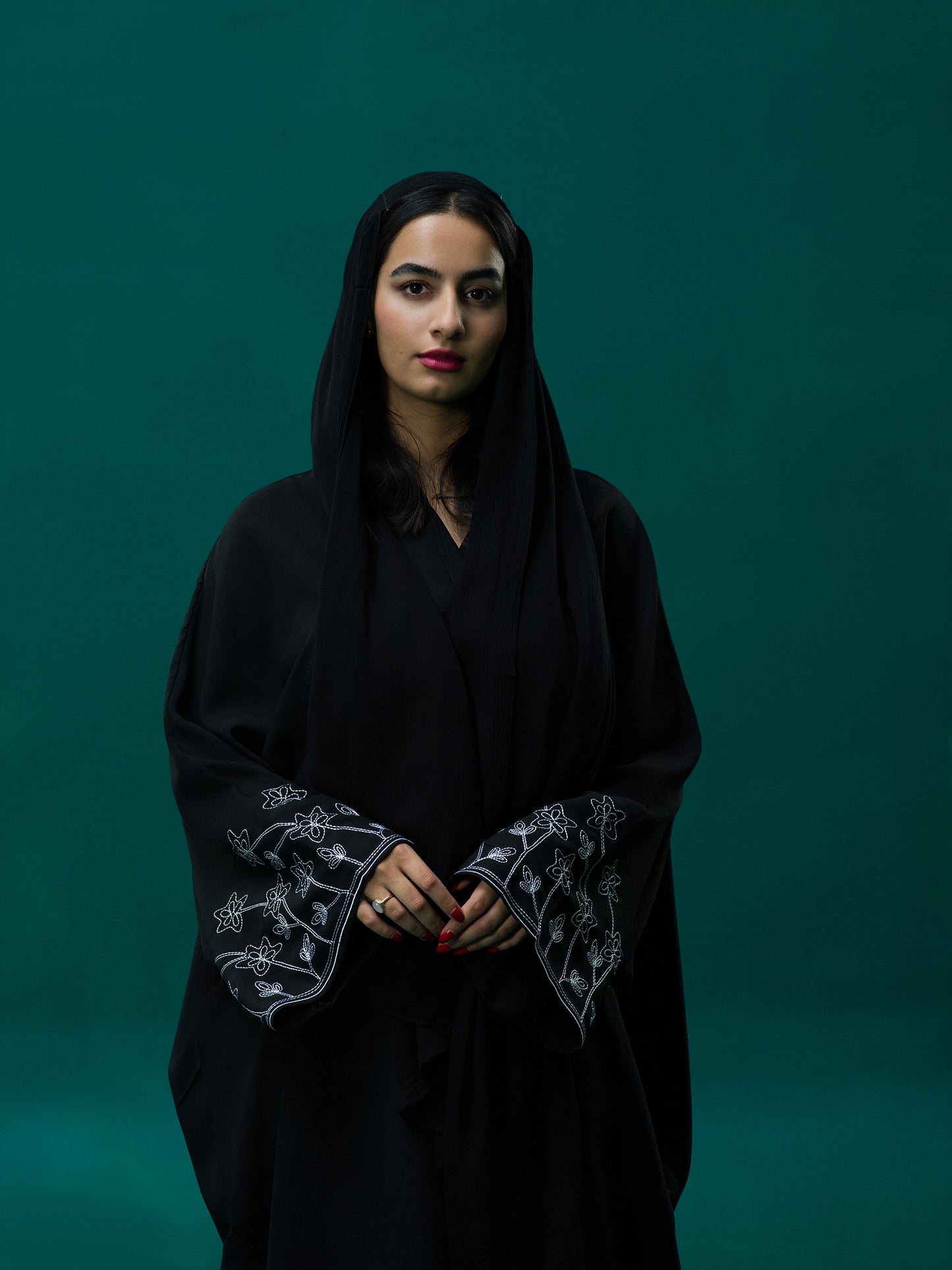 Black Abayani Floral
