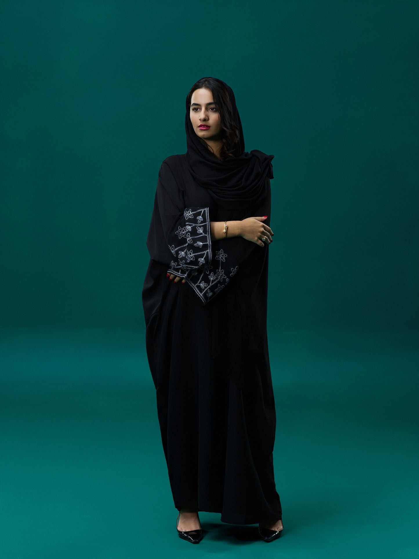 Black Abayani Floral