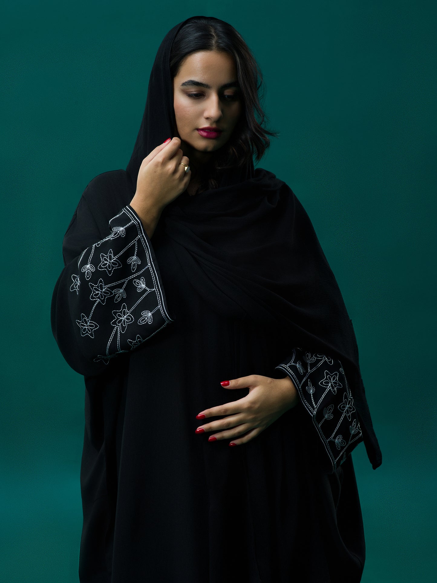 Black Abayani Floral